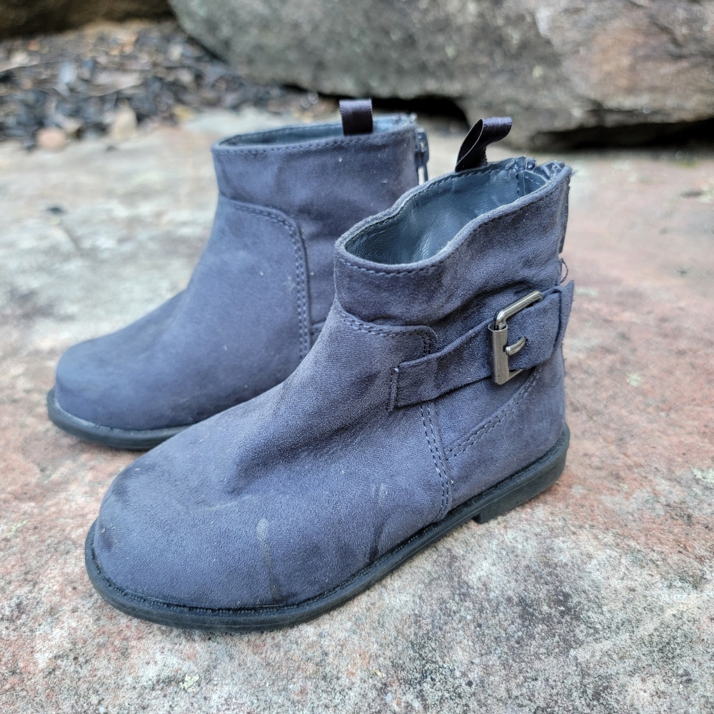 Old Navy Blue Gray Toddler Booties Size 6